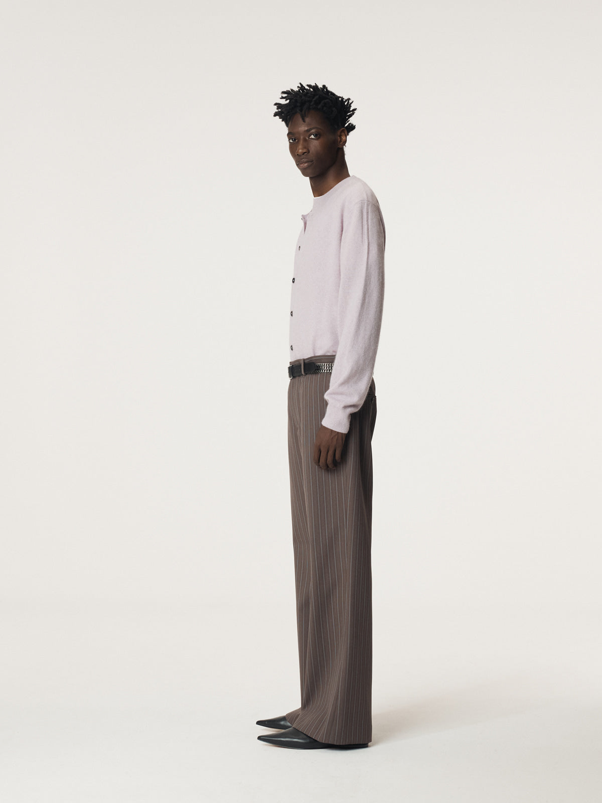 VINTAGE STRIPE FLARE PANTS (SEPIA GREY)