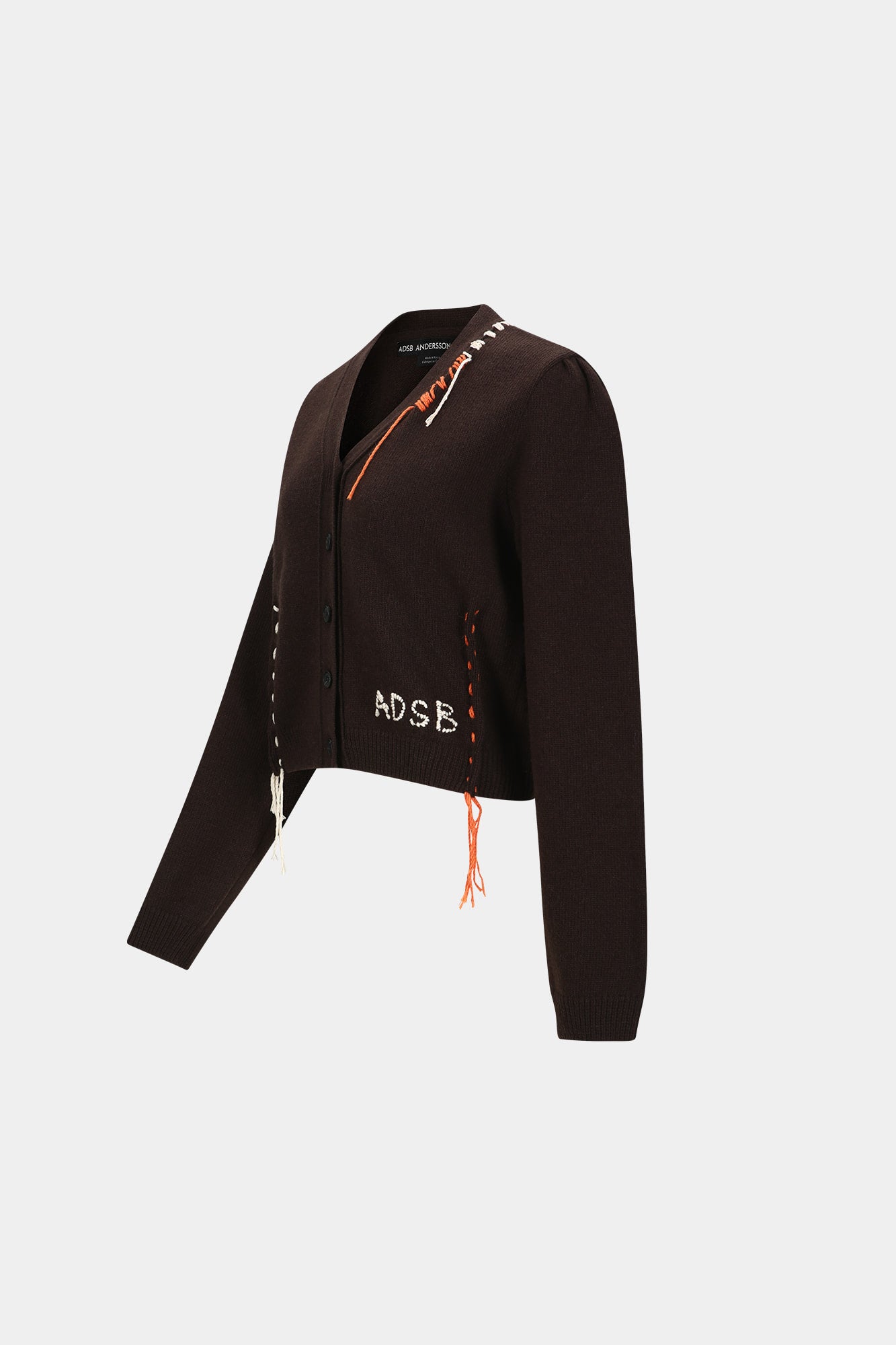 MORGAN HAND STITCHED KNIT CARDIGAN atb1382w(BROWN)