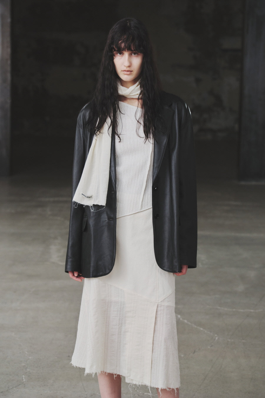 Natural Cut-Off Scarf IVORY