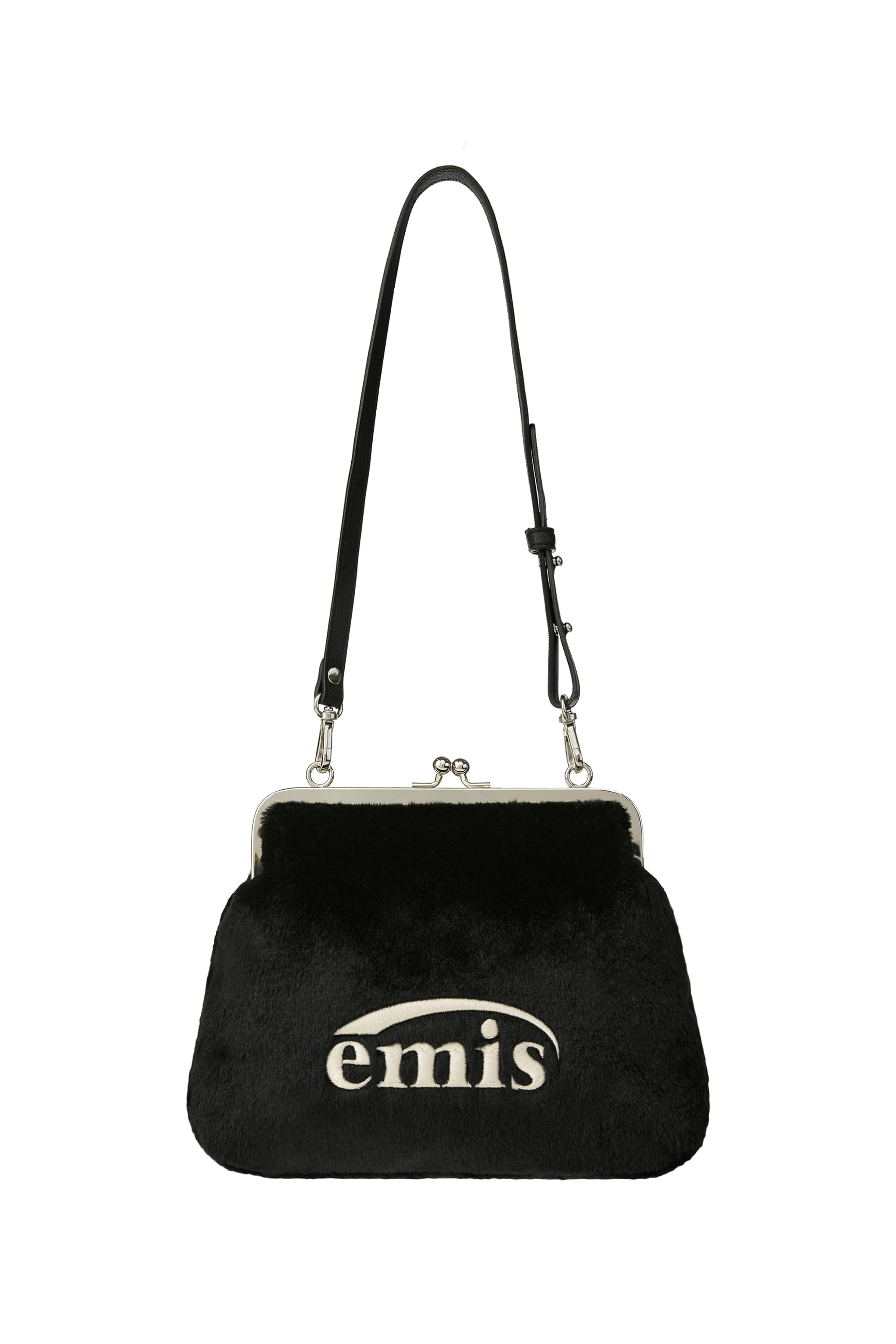 FUR FRAME PURSE BAG - BLACK