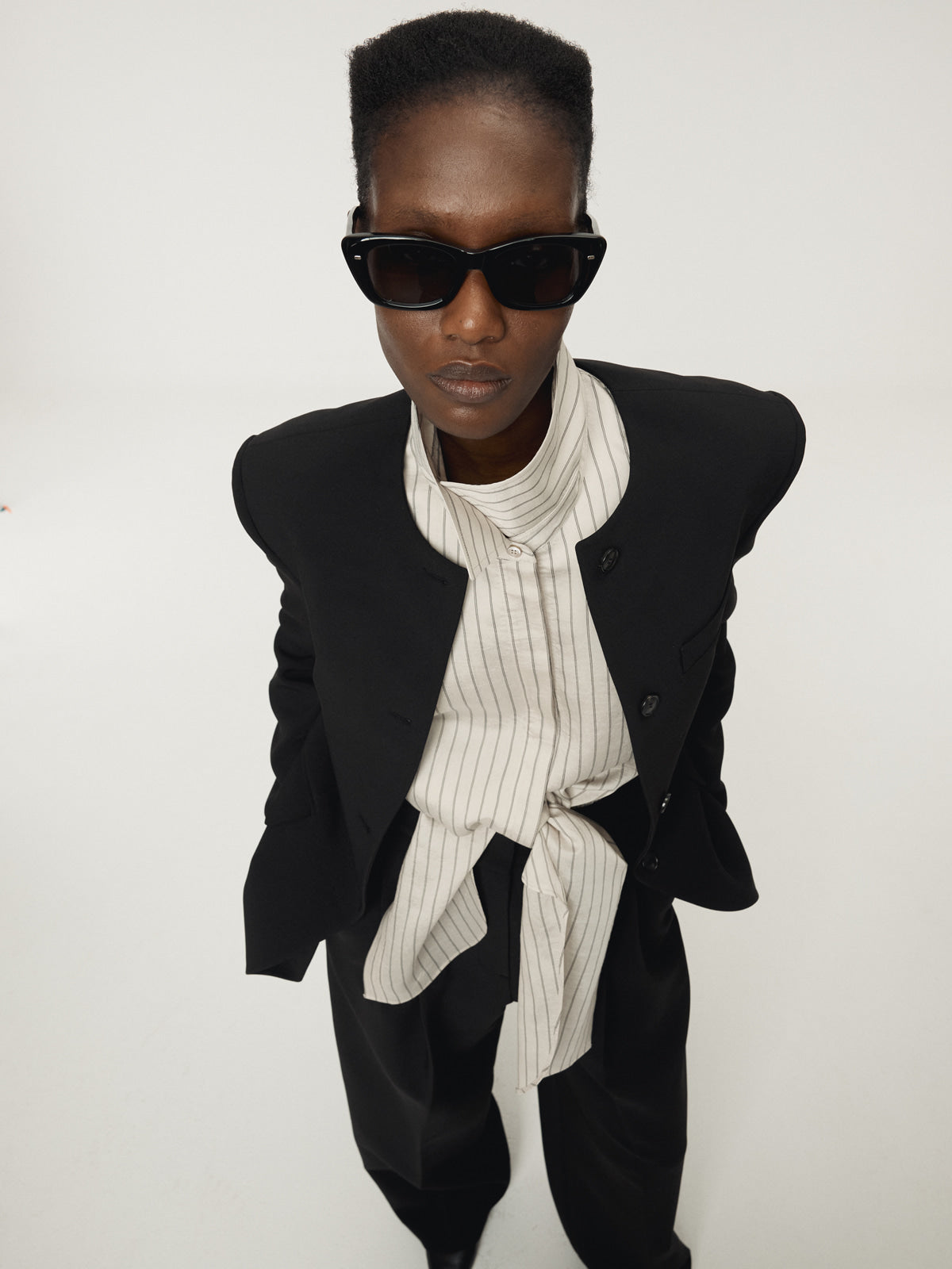 DOUBLE LAYER STRIPE SHIRT (PALE BEIGE)