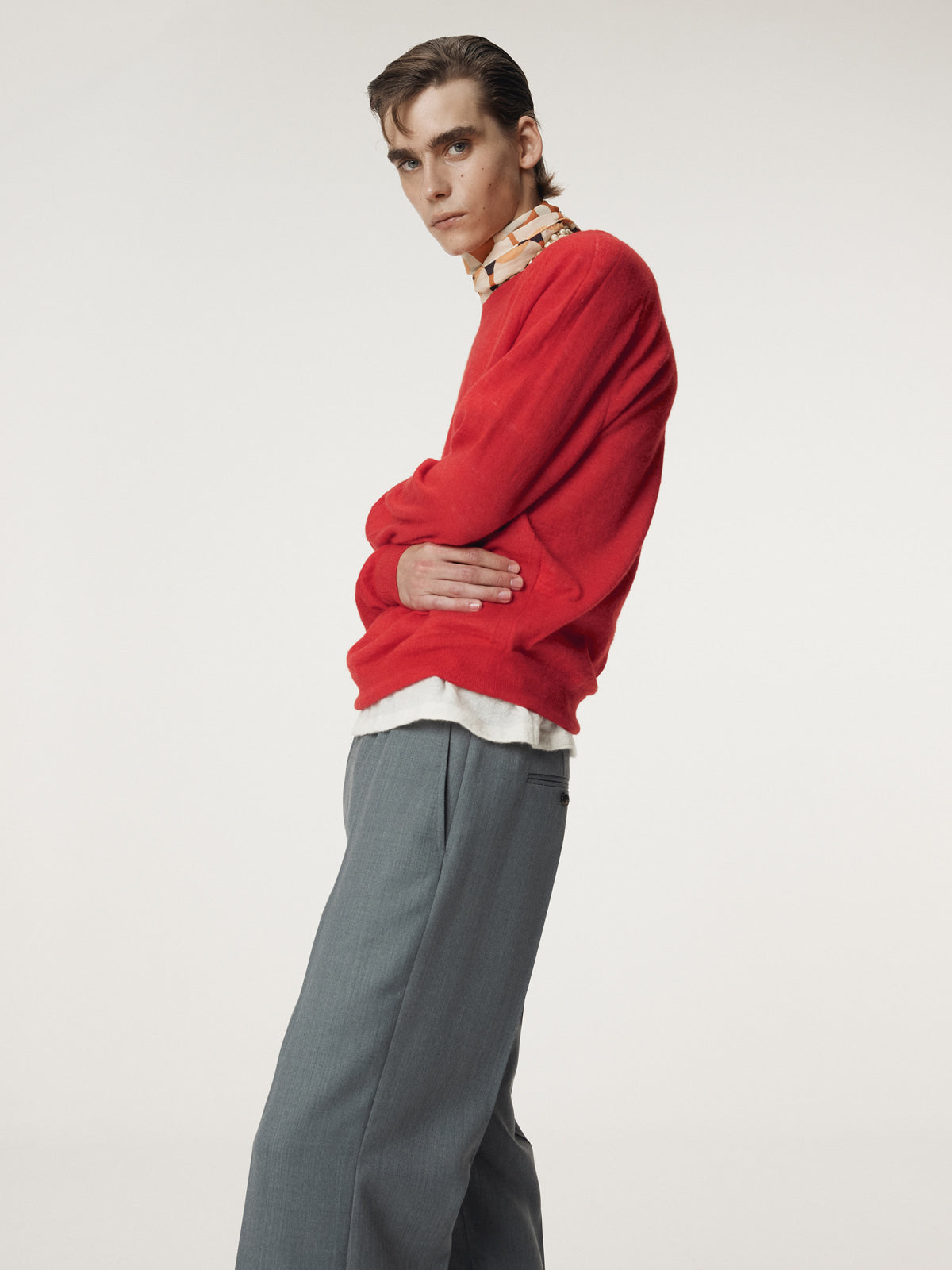 RC SHEER KNIT TOP (SCARLET RED)