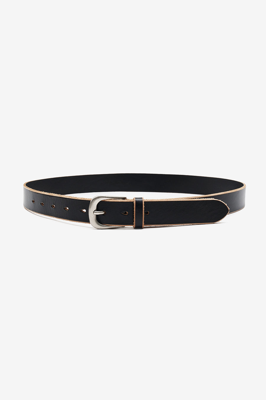 Low Edge Leather Belt BLACK