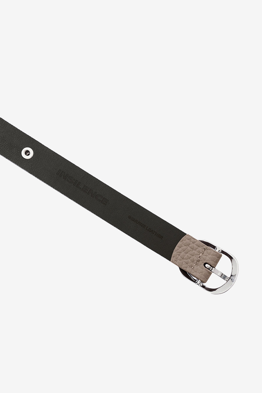 Skinny Studded Leather Belt BEIGE