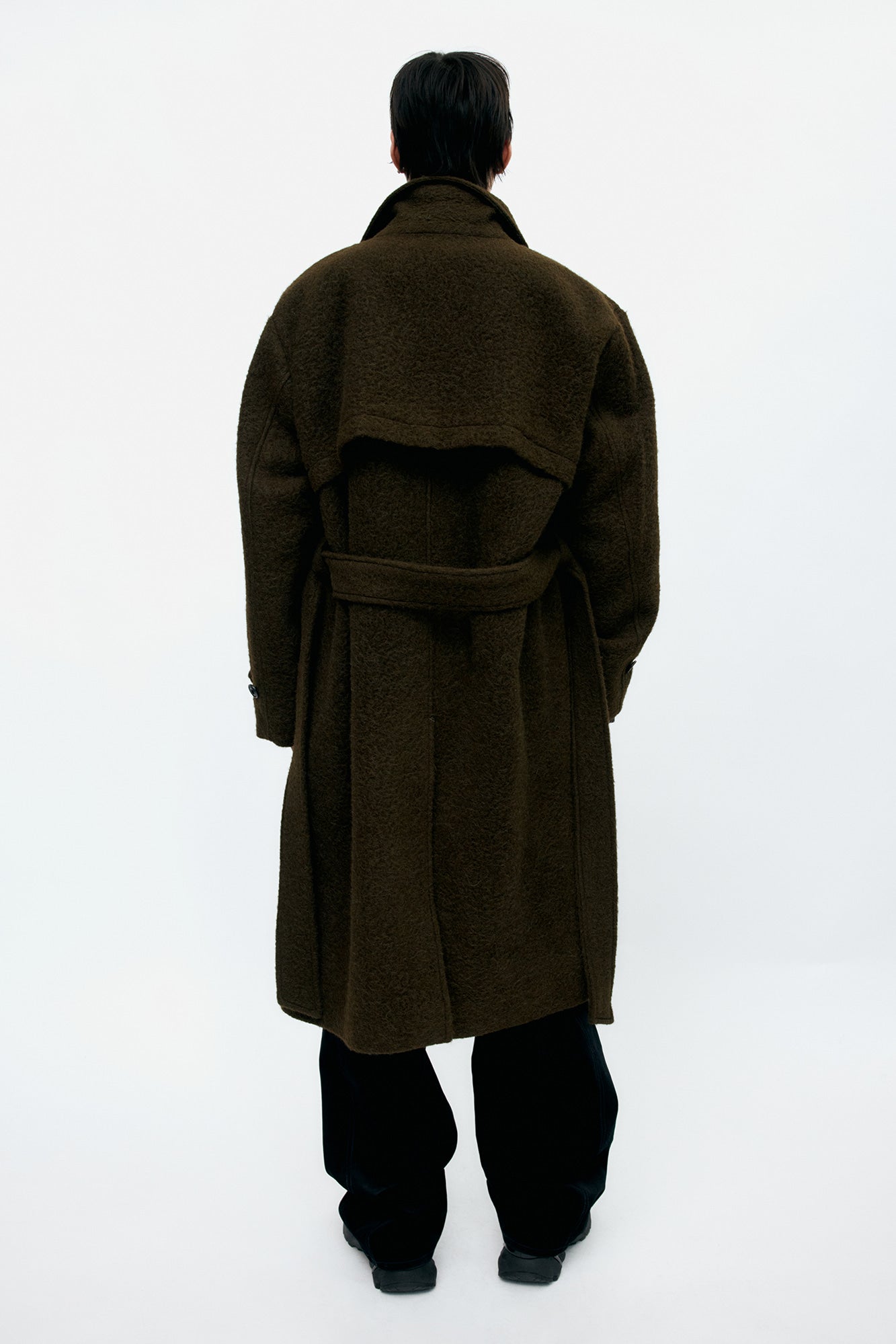 MATTIA SHAGGY WOOL ROBE COAT awa714m (BROWN)