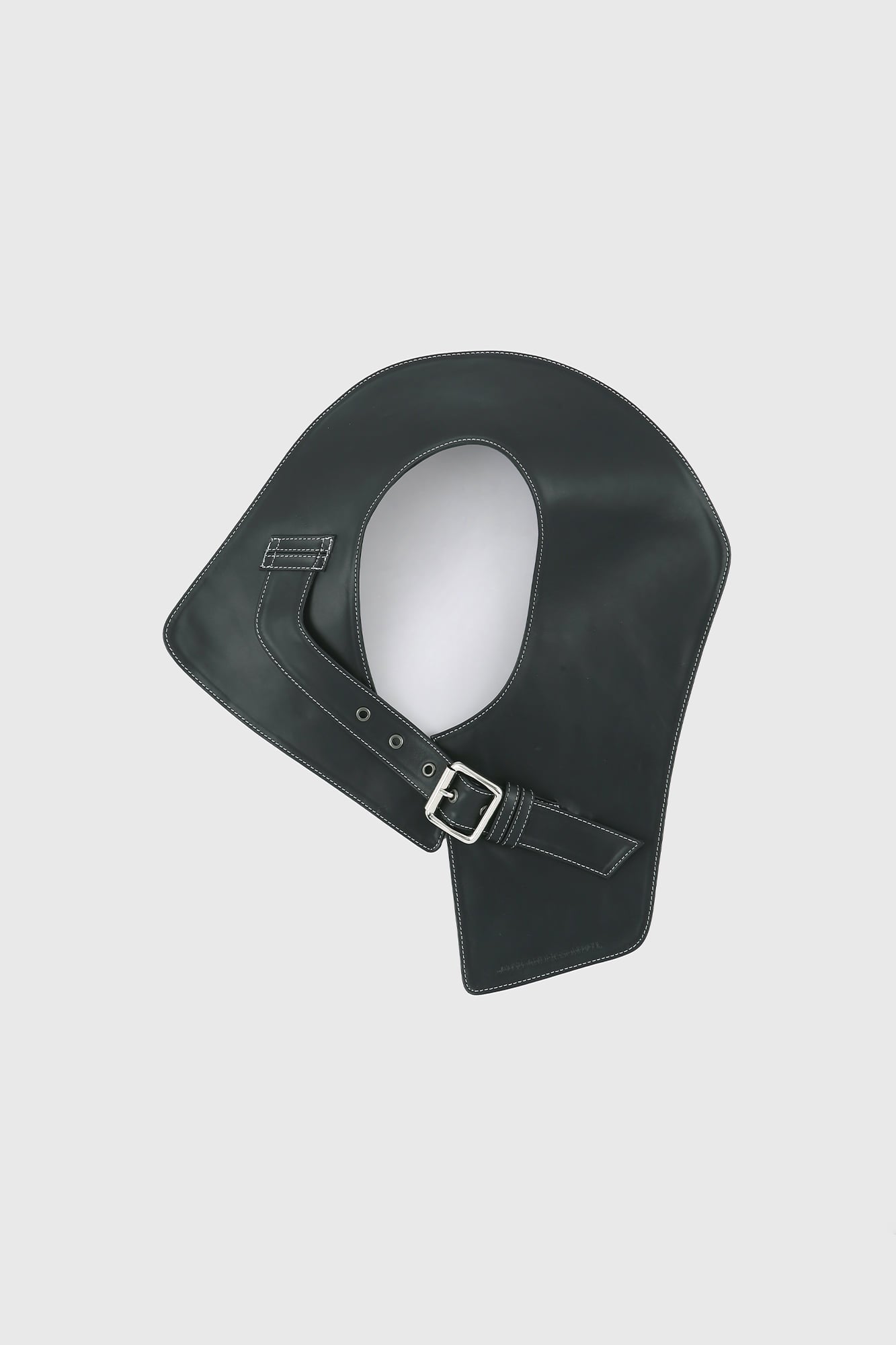 UNISEX LEATHER SLASH SCARF aaa489u (BLACK)