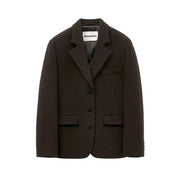 Wool Three-Button Blazer BROWN