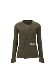 HAND STITCHED BASIC CARDIGAN atb1400w (BROWN)