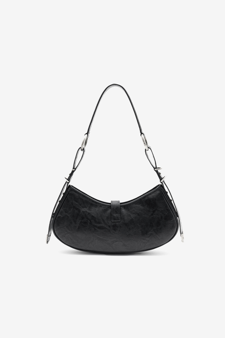 Powleder Buckle Shoulder Bag BLACK