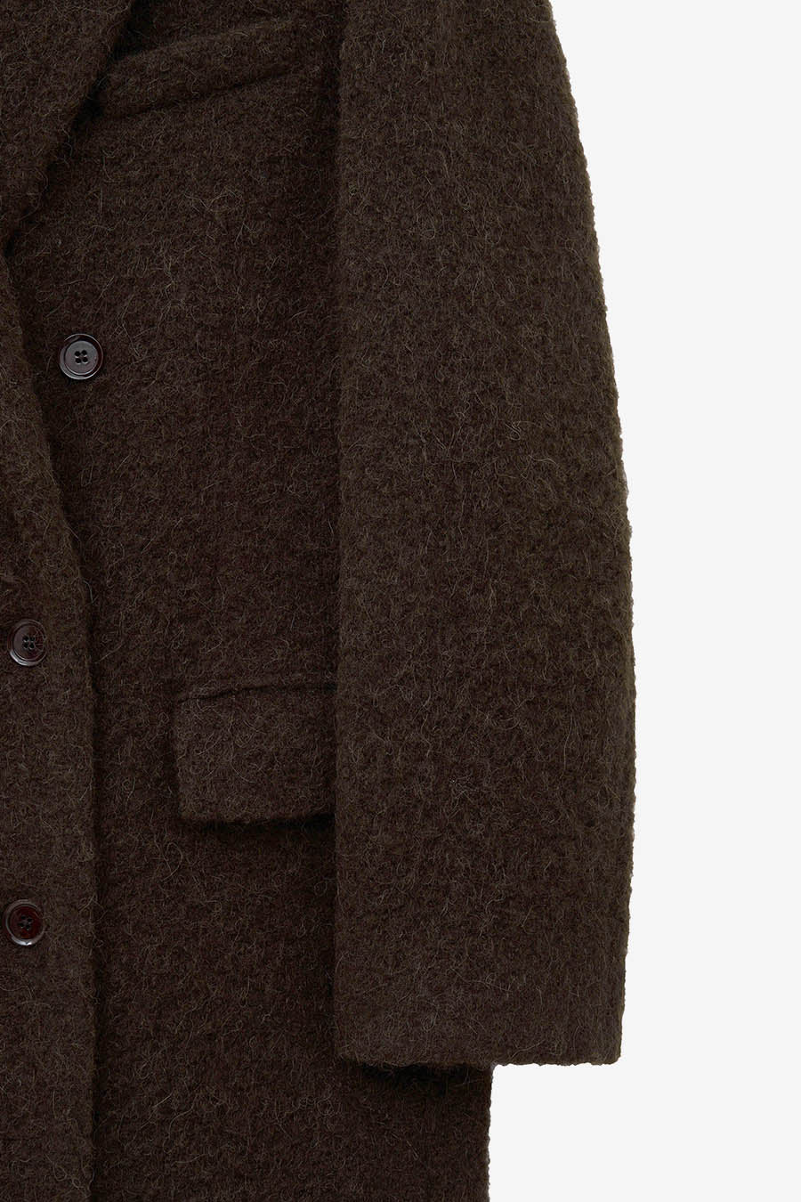 Boucle Alpaca Hair Double Coat BROWN
