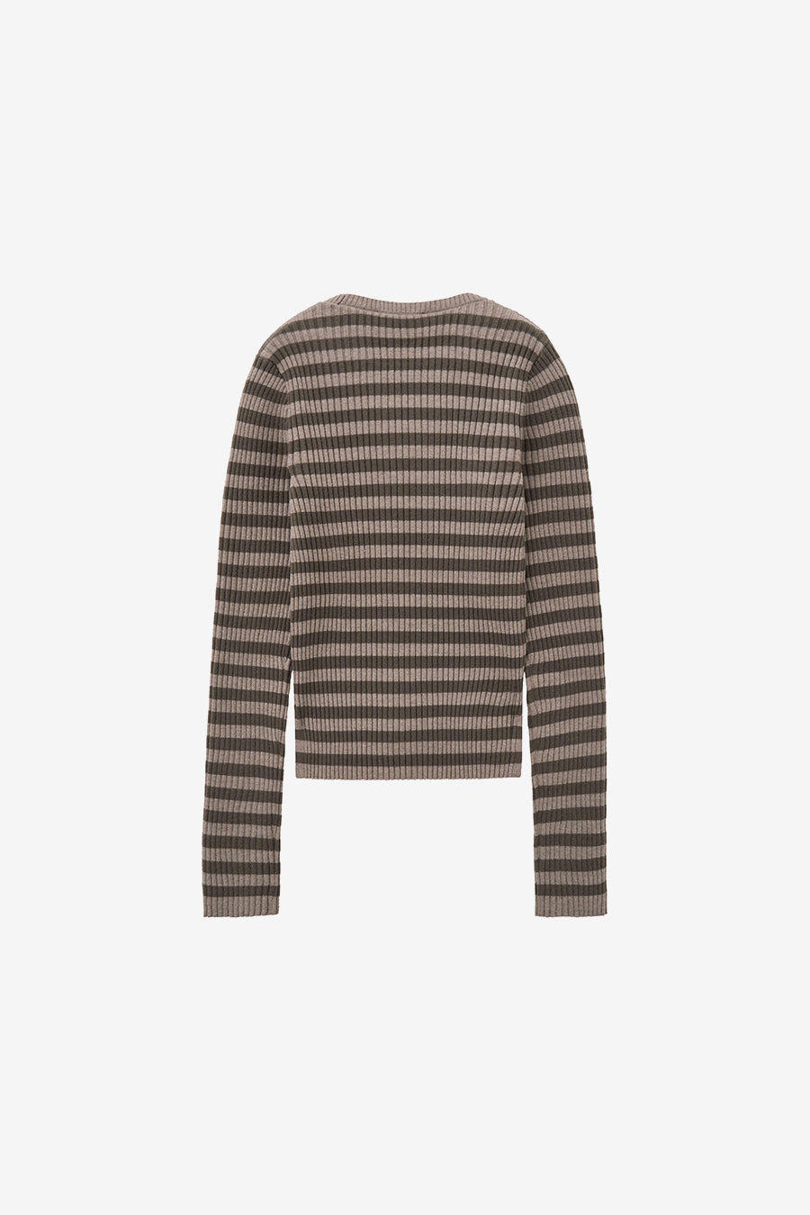 Stripe Cable Pullover PINK BEIGE