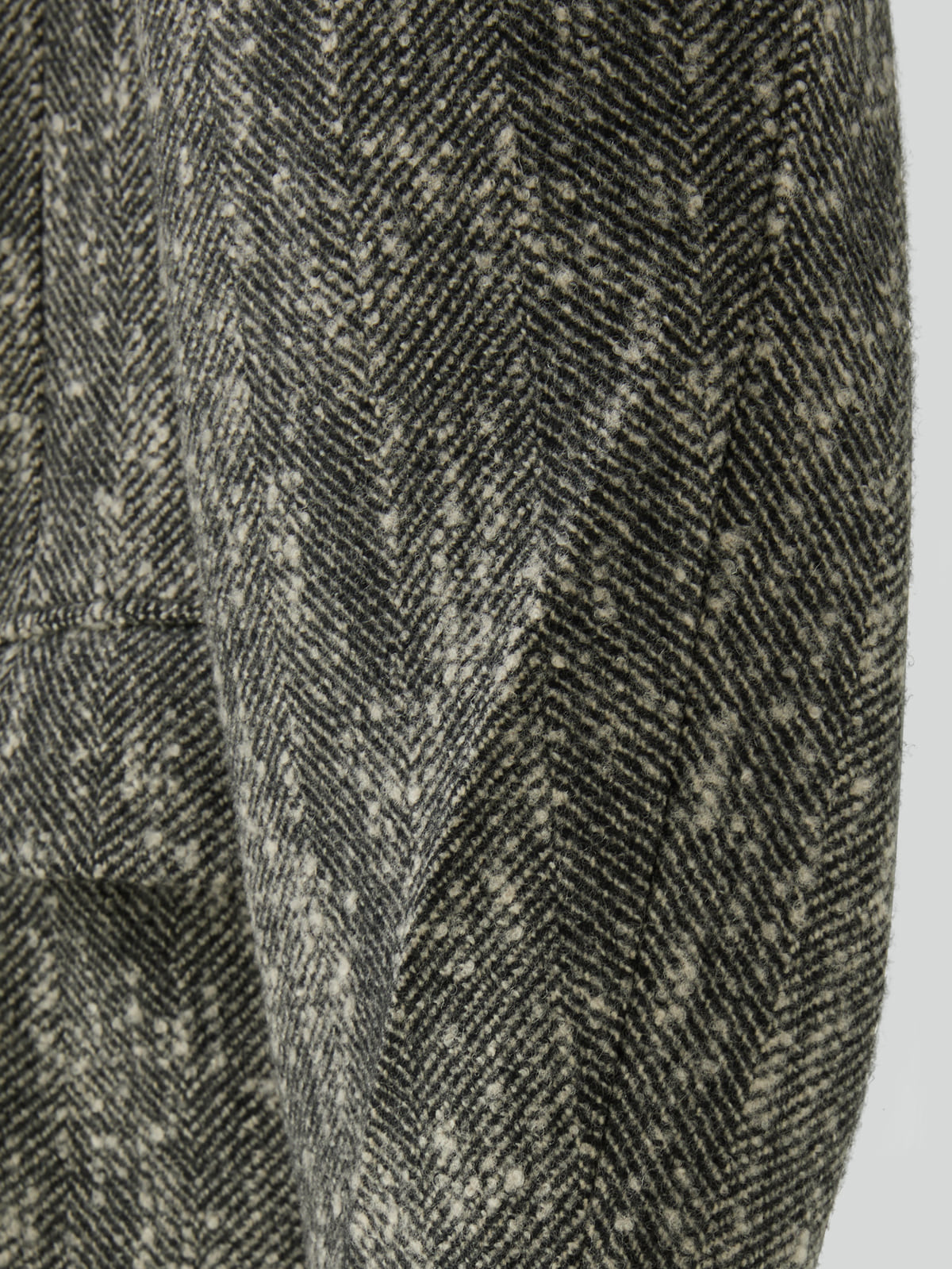 HERRINGBONE DOUBLE BREASTED COAT (BLACK)