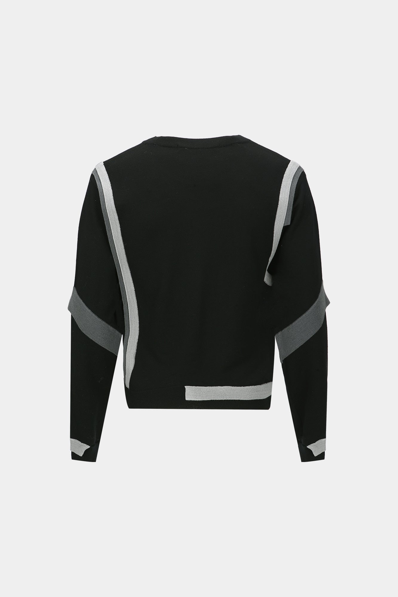 LAYERED CREWNECK SWEATER atb1334m(BLACK)