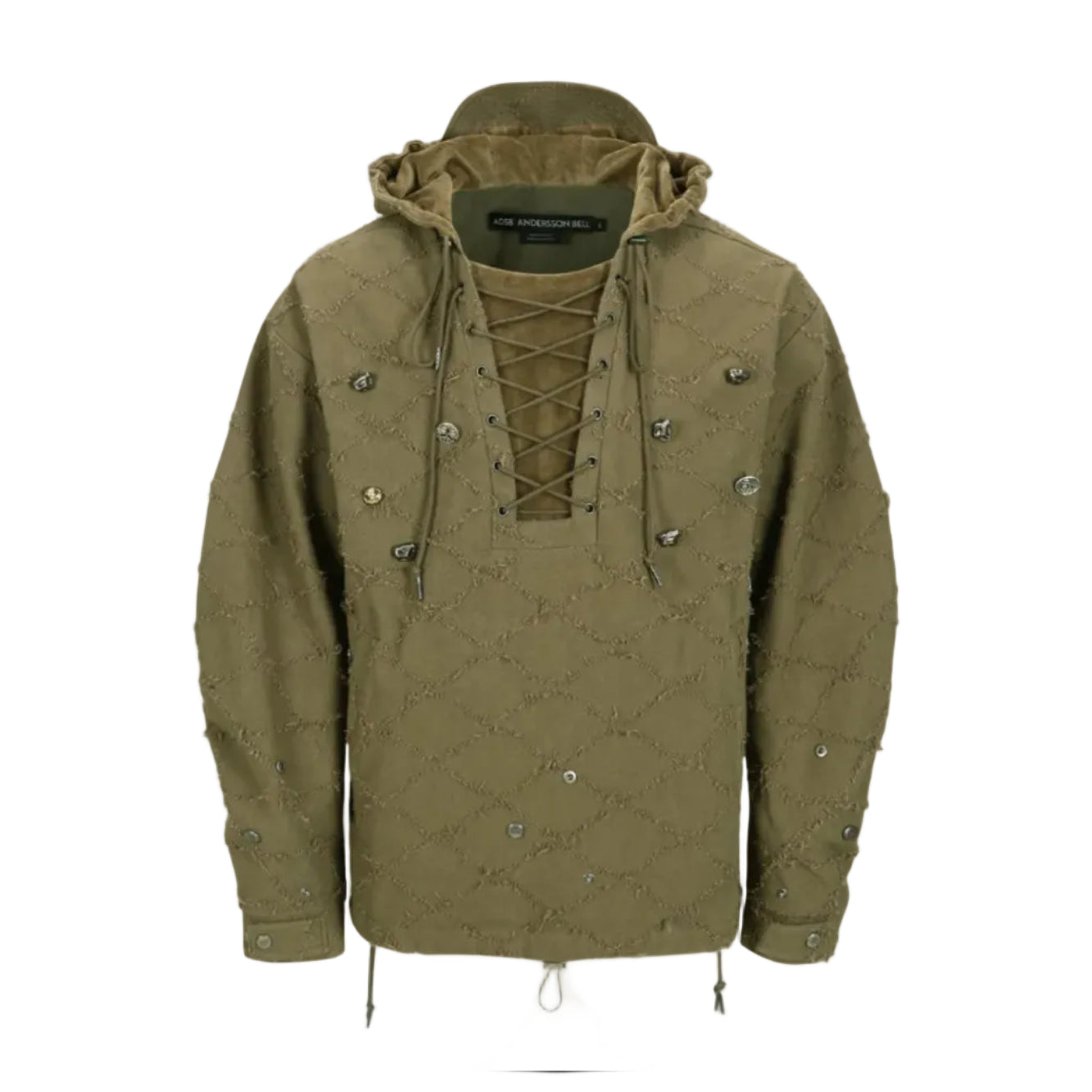 LACE-UP ANORAK HOODIE atb1141m(KHAKI)