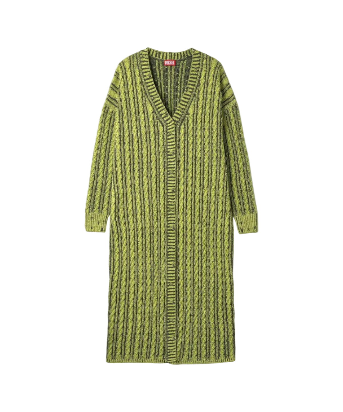 M-Panagia Cable-Knit Chenille Cardigan - Green