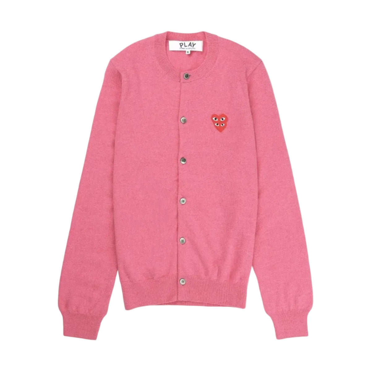 Double Red Heart Emblem Crewneck Cardigan