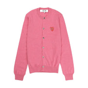 Double Red Heart Emblem Crewneck Cardigan