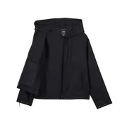 Flannel Hooded Top - Black