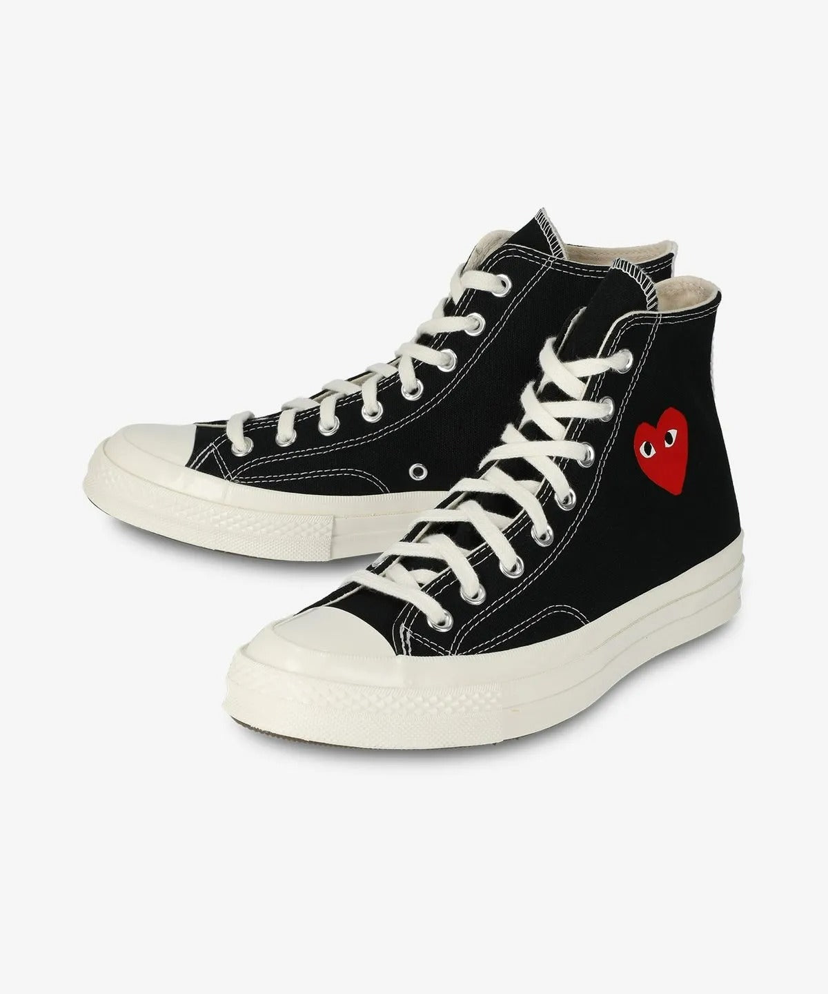 Small Red Heart High Top Sneakers - Black