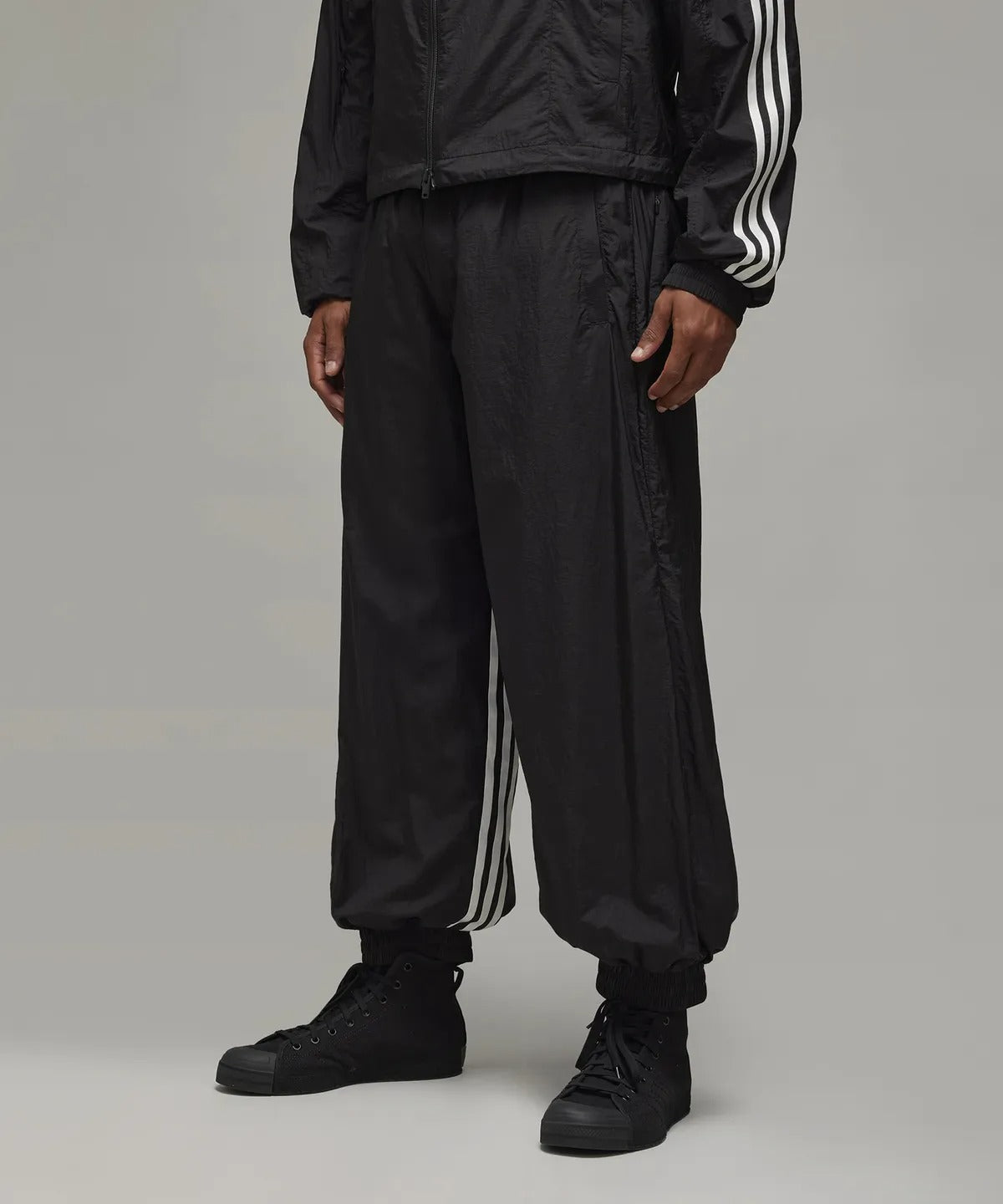 3-Stripes Nylon Shell Pants - Black