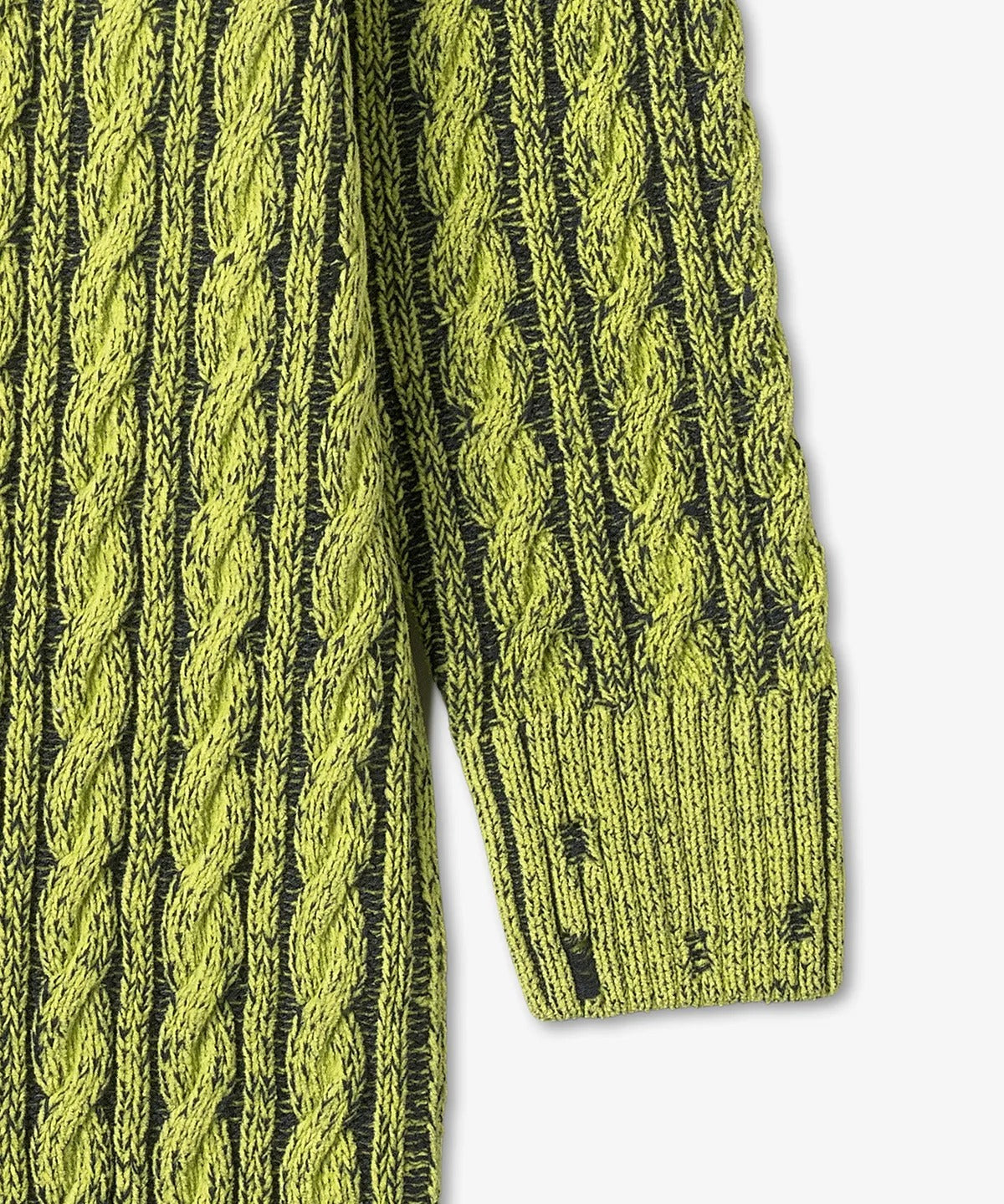 M-Panagia Cable-Knit Chenille Cardigan - Green