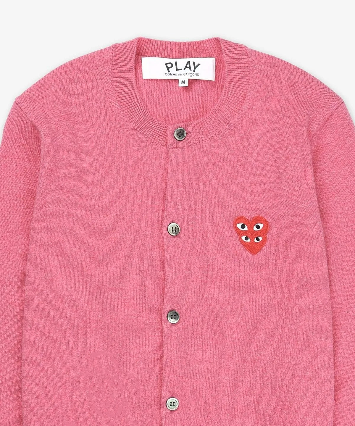 Double Red Heart Emblem Crewneck Cardigan