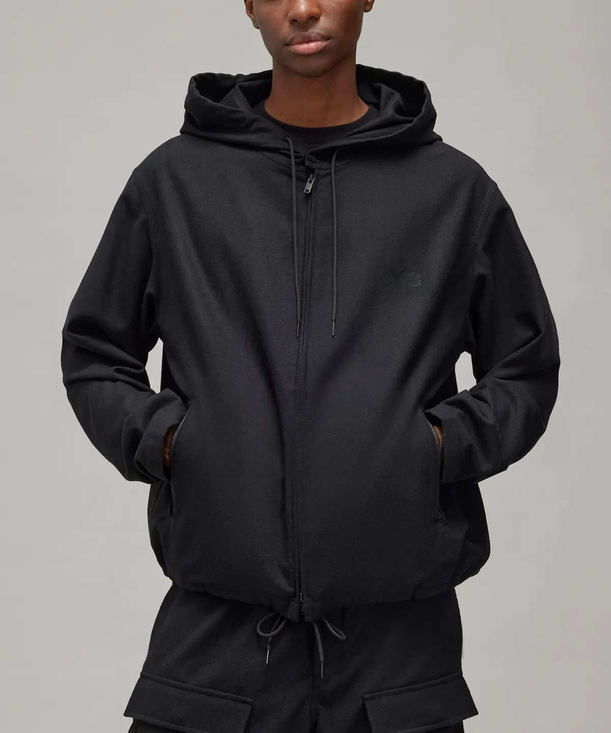 Flannel Hooded Top - Black