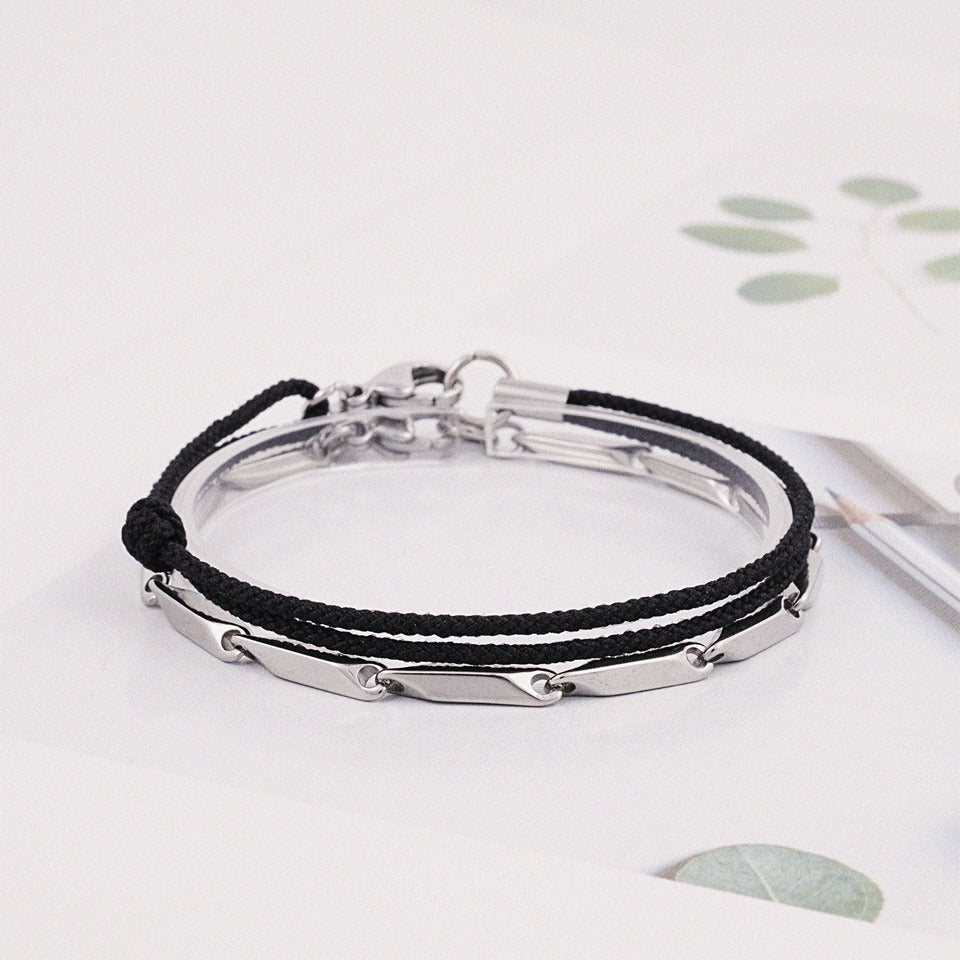JBANS Classic Prism213 Simple Color String 595BK Bracelet Set (C2101-SE154_BK)