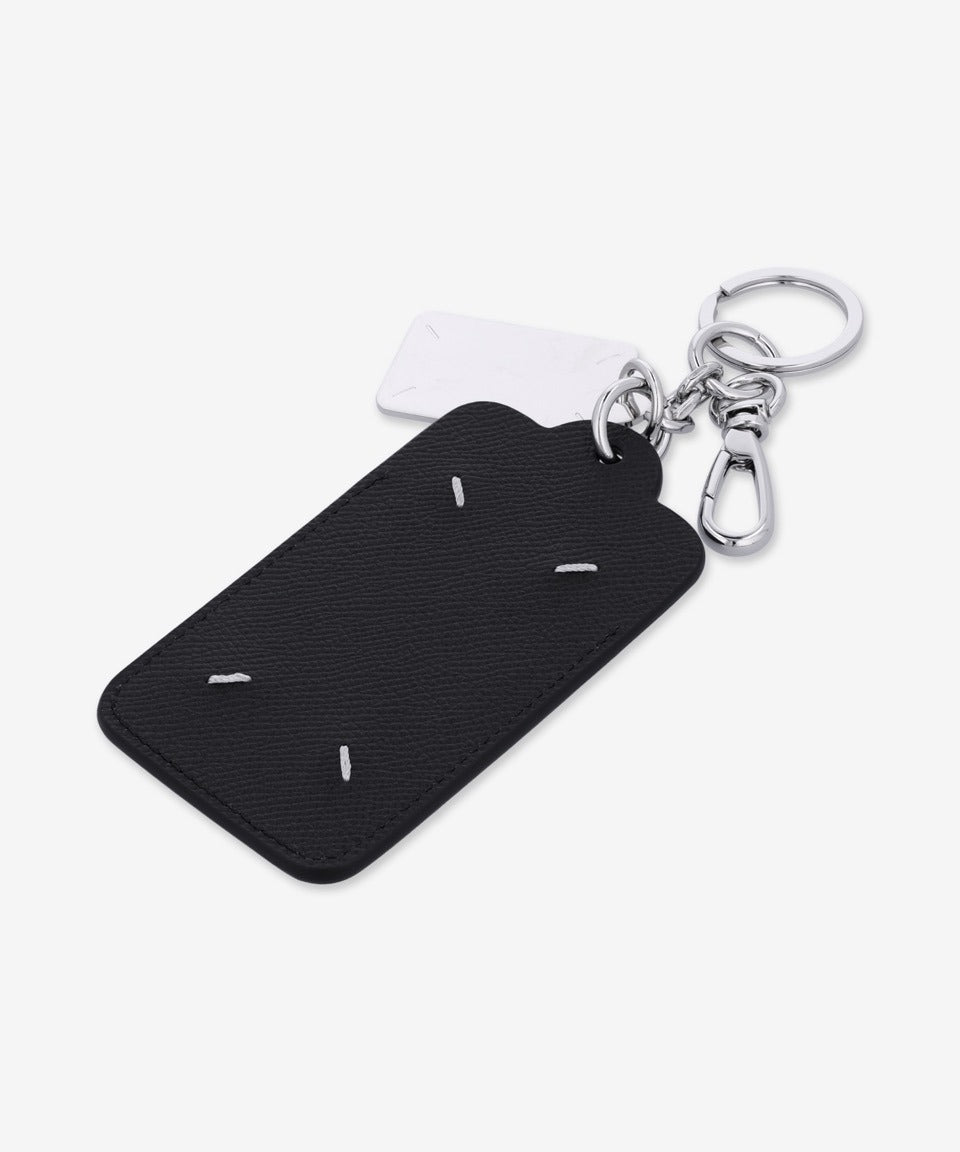 Logo Double Tag Keyring & Card Holder - Black