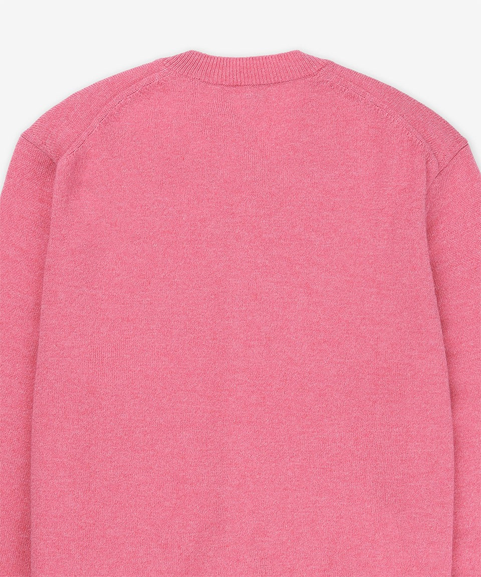 Double Red Heart Emblem Crewneck Cardigan