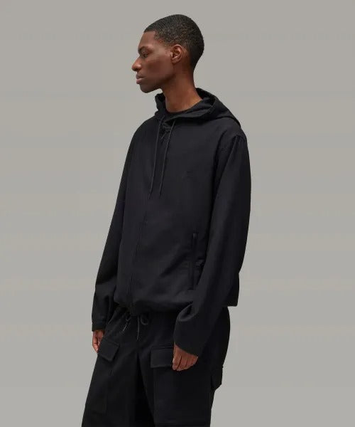 Flannel Hooded Top - Black