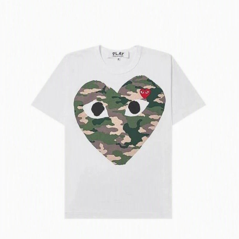 Comme des Garçons Blue Heart / Camouflage Heart Short Sleeve T-Shirt