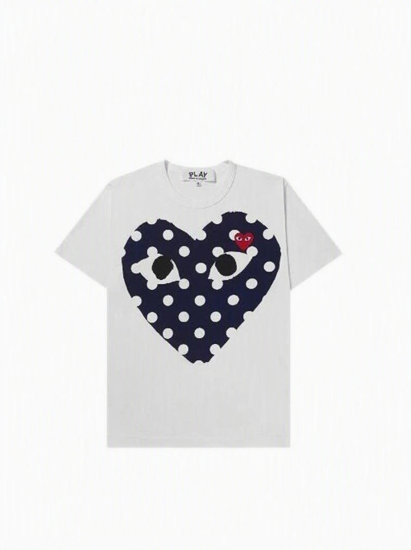 Comme des Garçons Blue Heart / Camouflage Heart Short Sleeve T-Shirt