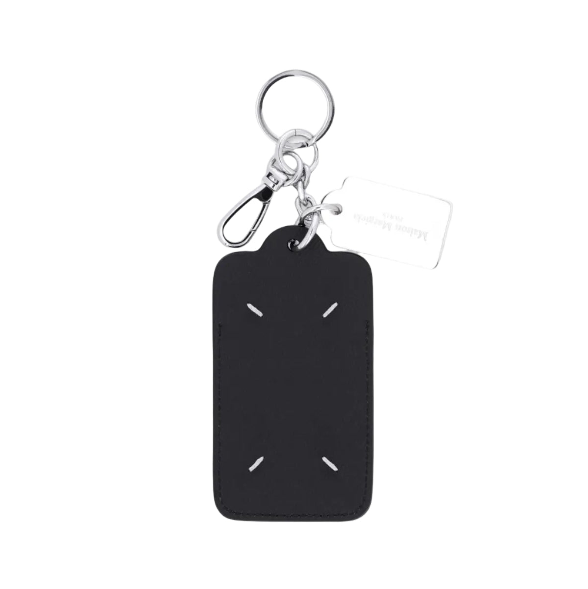 Logo Double Tag Keyring & Card Holder - Black
