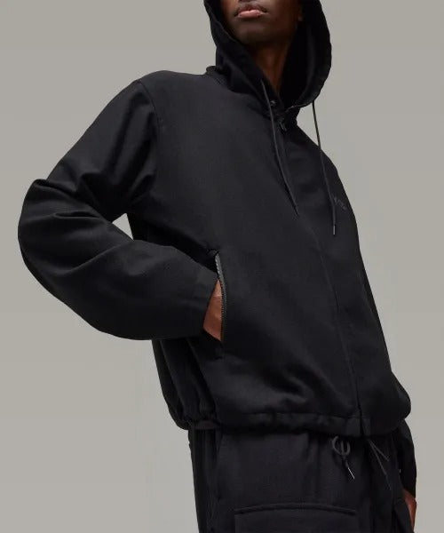 Flannel Hooded Top - Black