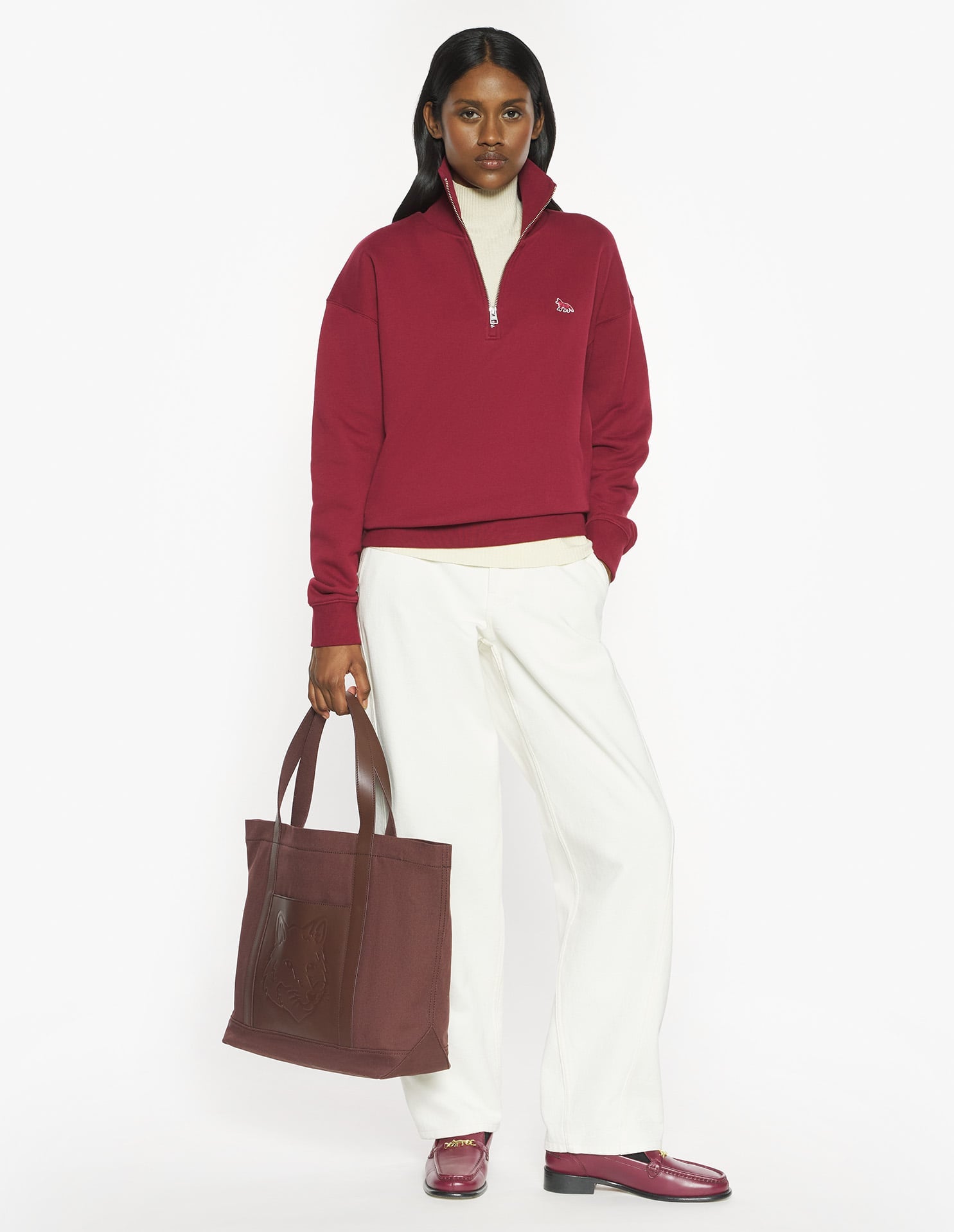 BABY FOX HALF ZIP SWEATSHIRT