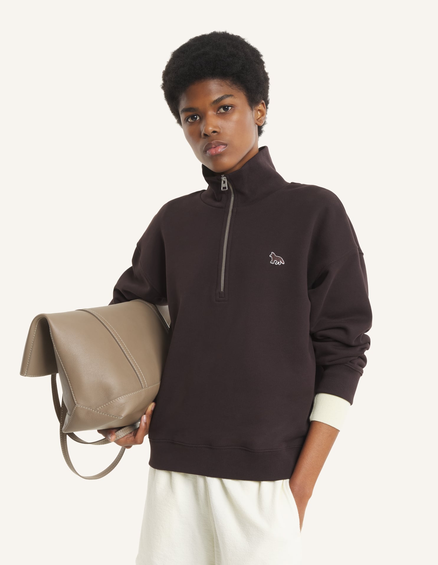 BABY FOX HALF ZIP SWEATSHIRT