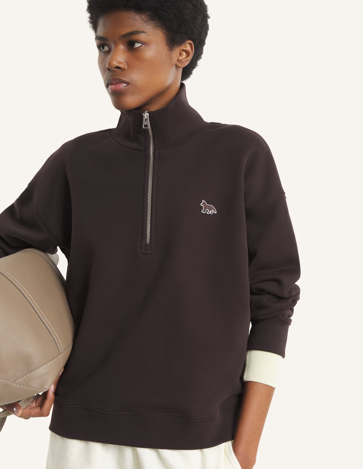 BABY FOX HALF ZIP SWEATSHIRT