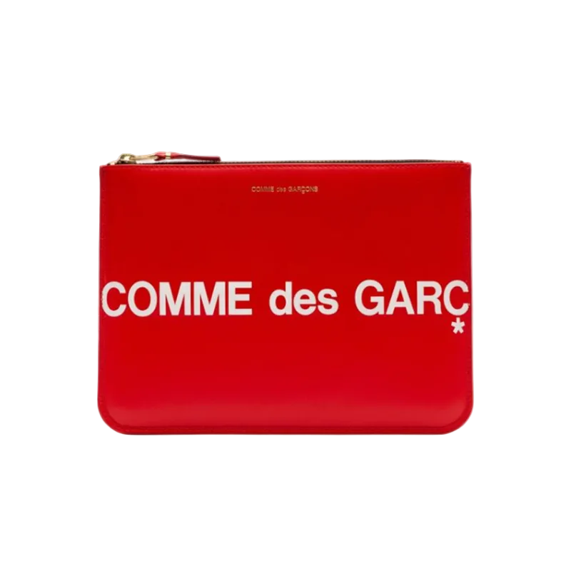 Comme des Garçons Zipper Clutch HUGE Logo SA5100HL RED
