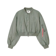 Circle Logo Crop Bomber Jacket [KHAKI]