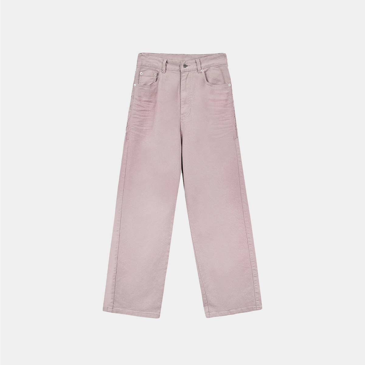 COLOR POINT WASHED DENIM PANTS IN PINK