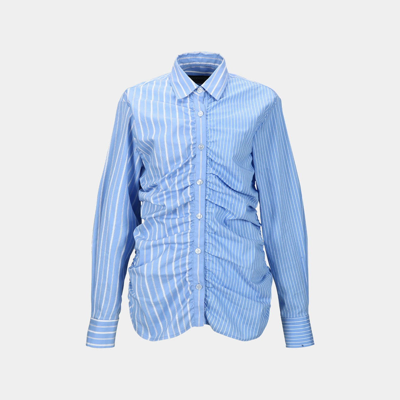 STRIPE SHIRRING SHIRT