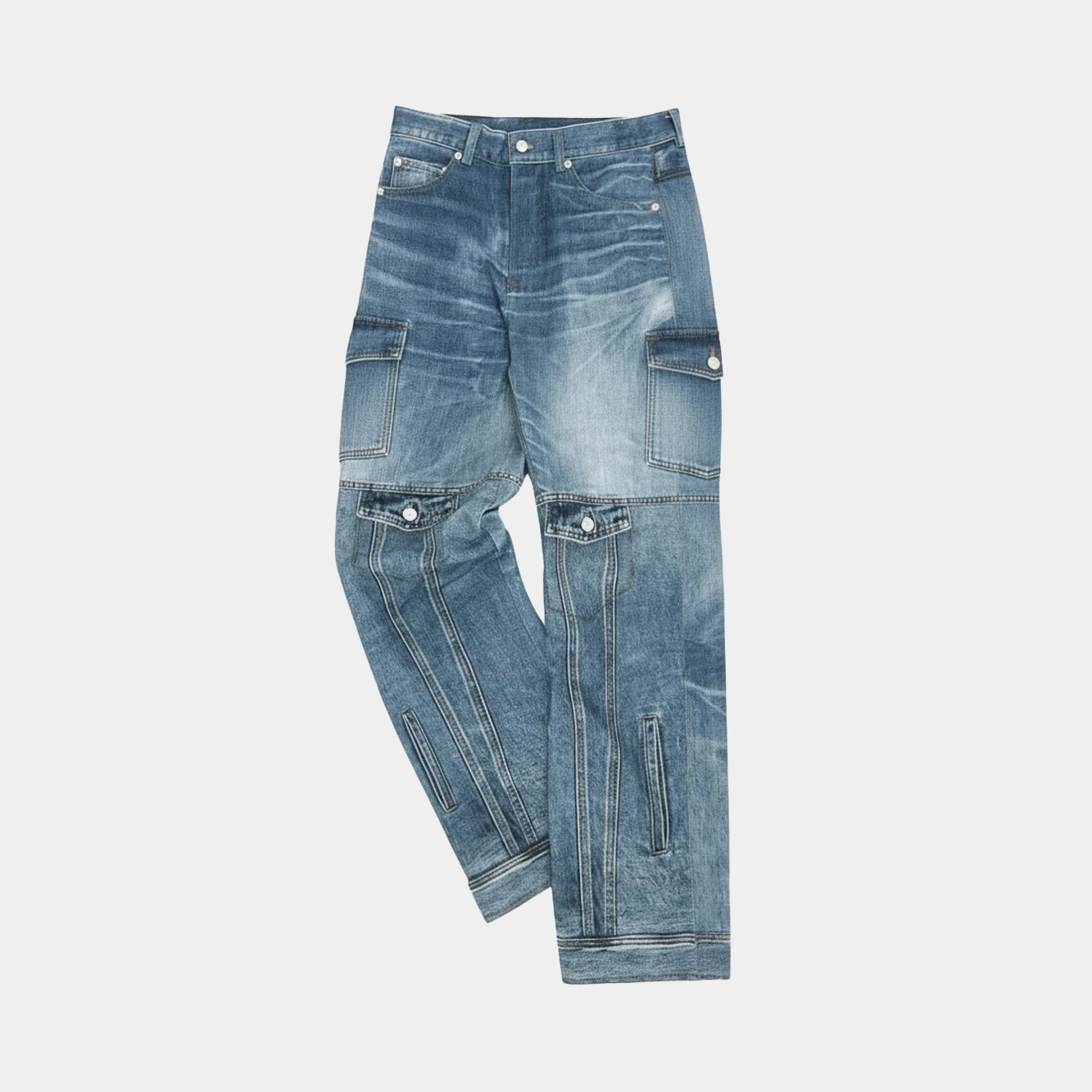 UNISEX CUSTOM-LIKE PRINTED DENIM PANTS apa842u